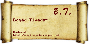 Bogád Tivadar névjegykártya