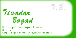 tivadar bogad business card